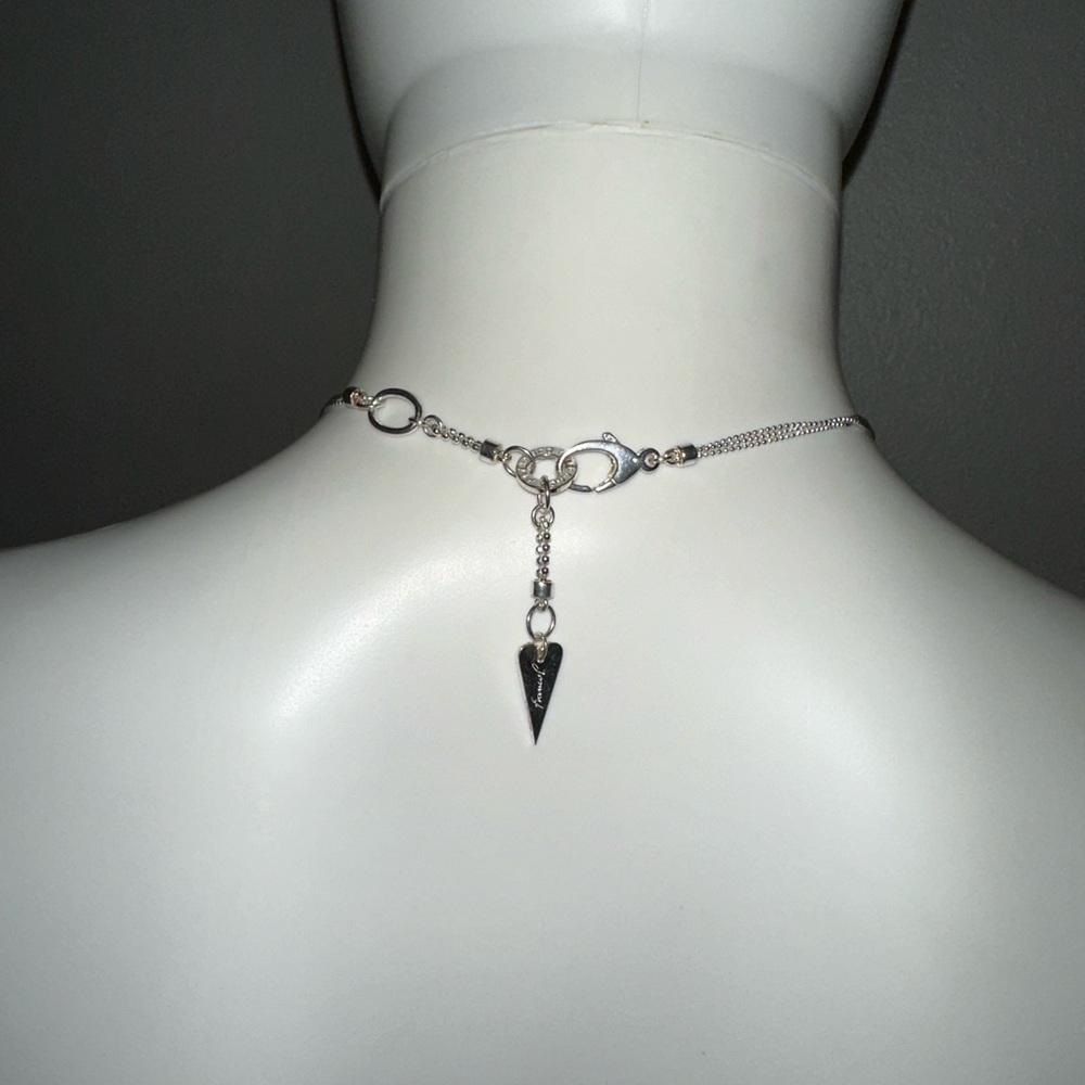 Franco P Pianegonda .925 silver rhodolite heart charm chain necklace - Picture 4 of 10